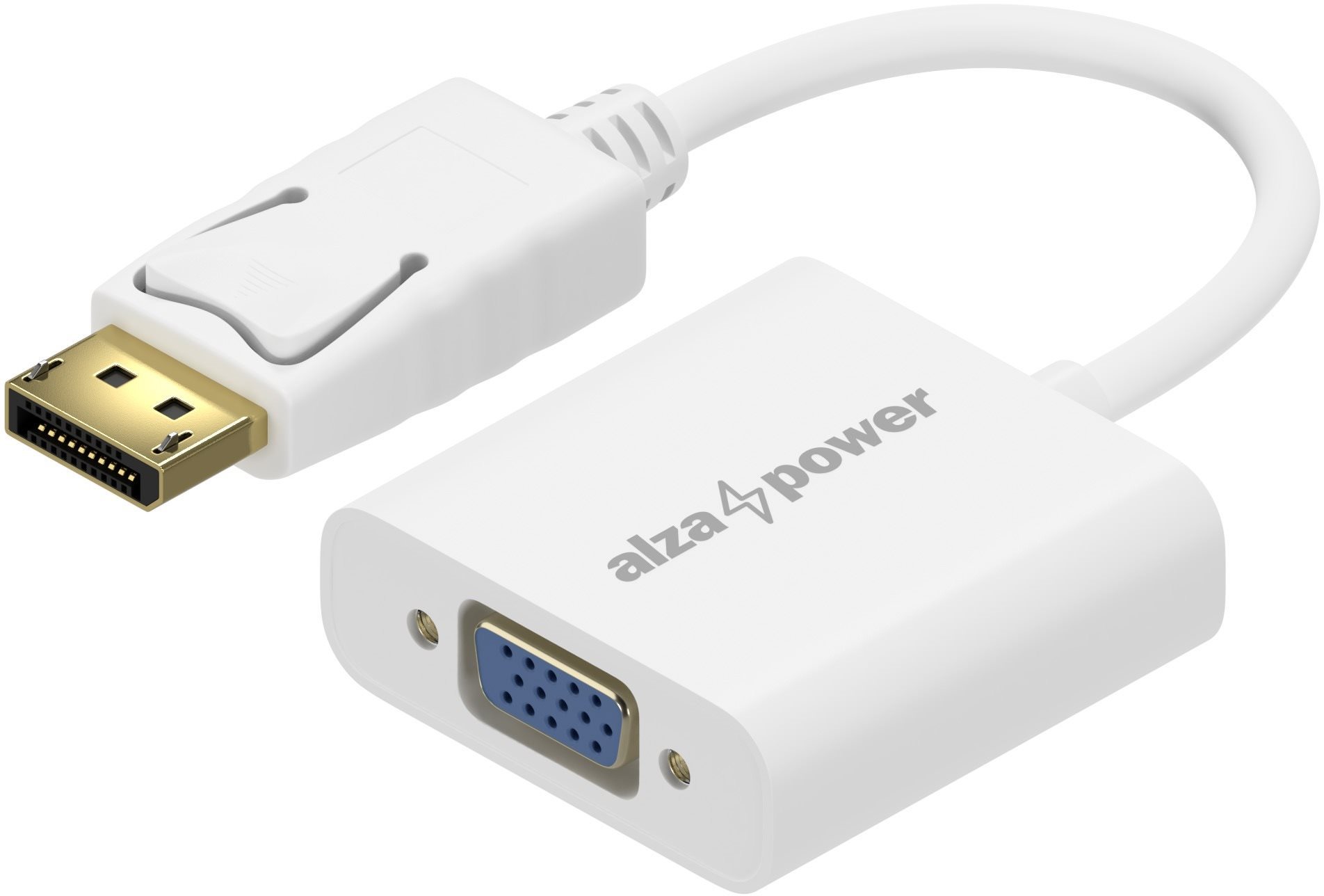 AlzaPower DisplayPort-ról (M) VGA-ra (F) 0,1 m, fehér