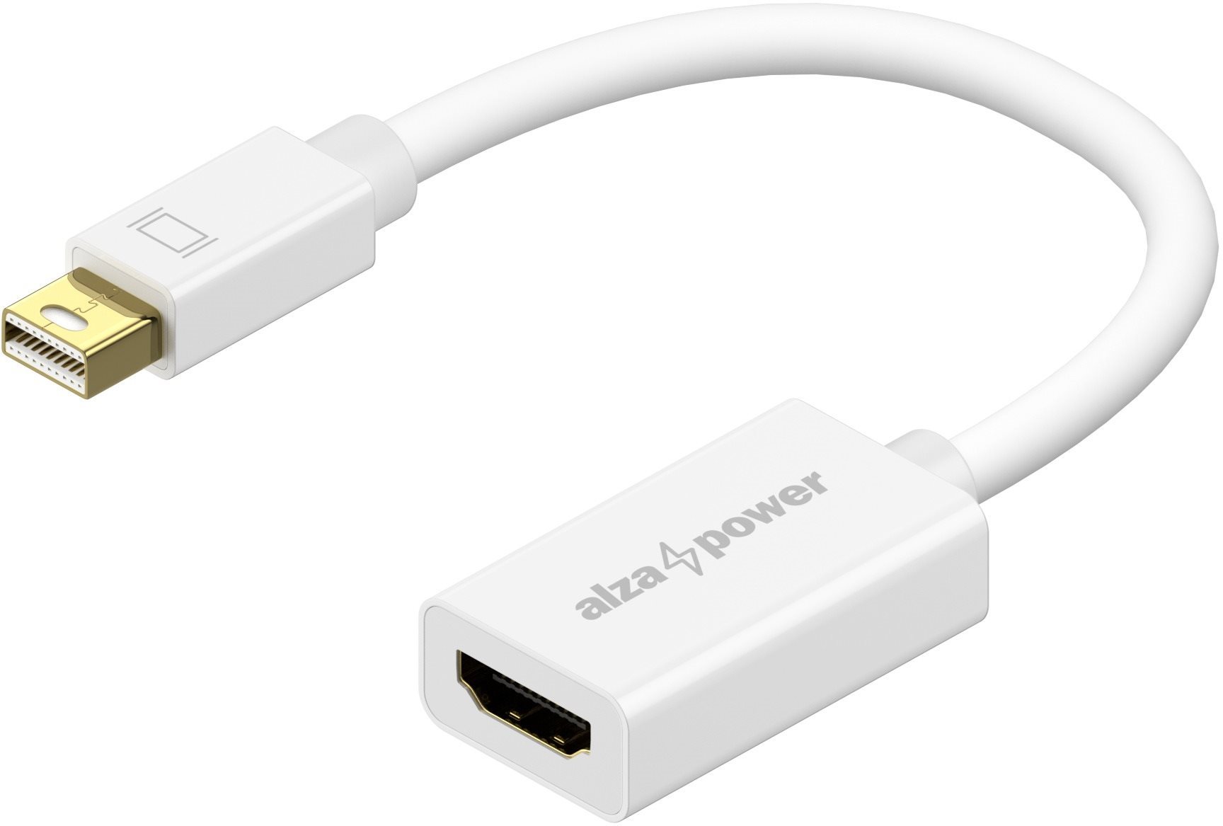 AlzaPower Core Mini DisplayPort (M) HDMI-re 4K 30 Hz (F) fehér