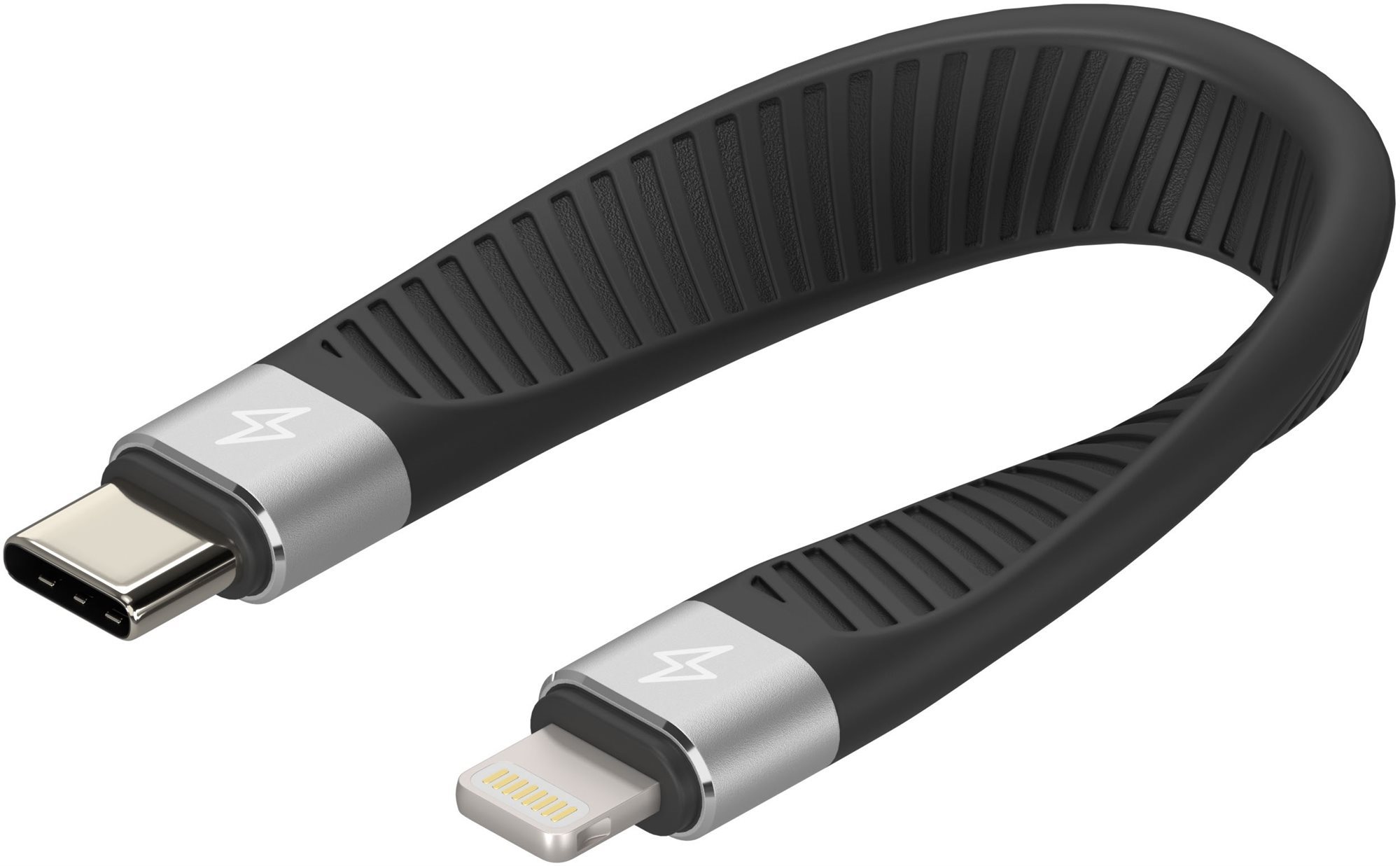 AlzaPower FlexCore USB-C to Lightning MFi fekete