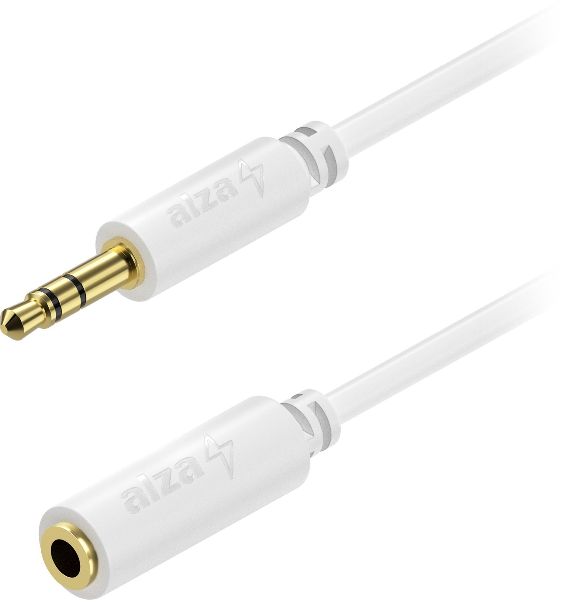 AlzaPower Core Audio 3,5 mm Jack (M) to 3,5 mm Jack (F) 2 m fehér