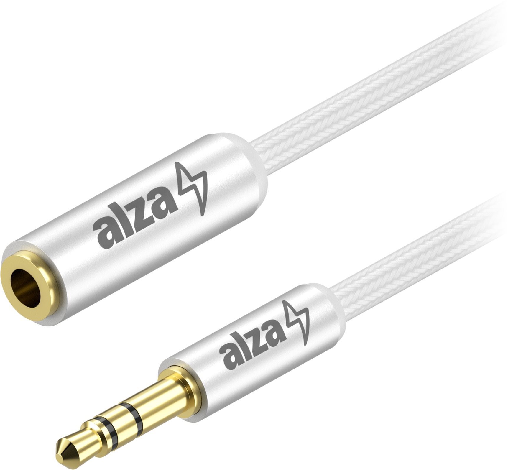 AlzaPower AluCore Audio 3,5 mm Jack (M) to 3,5 mm Jack (F) 1 m ezüst