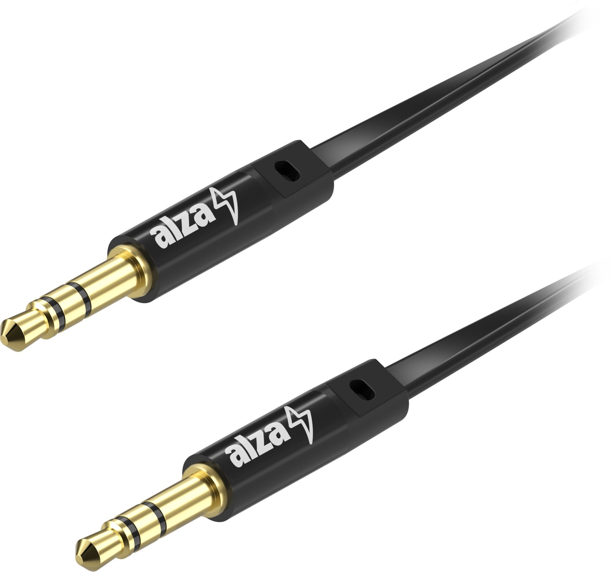 Alzapower FlatCore Audio 3,5 mm Jack (M) to 3,5 mm Jack (M) 0,5 m fekete