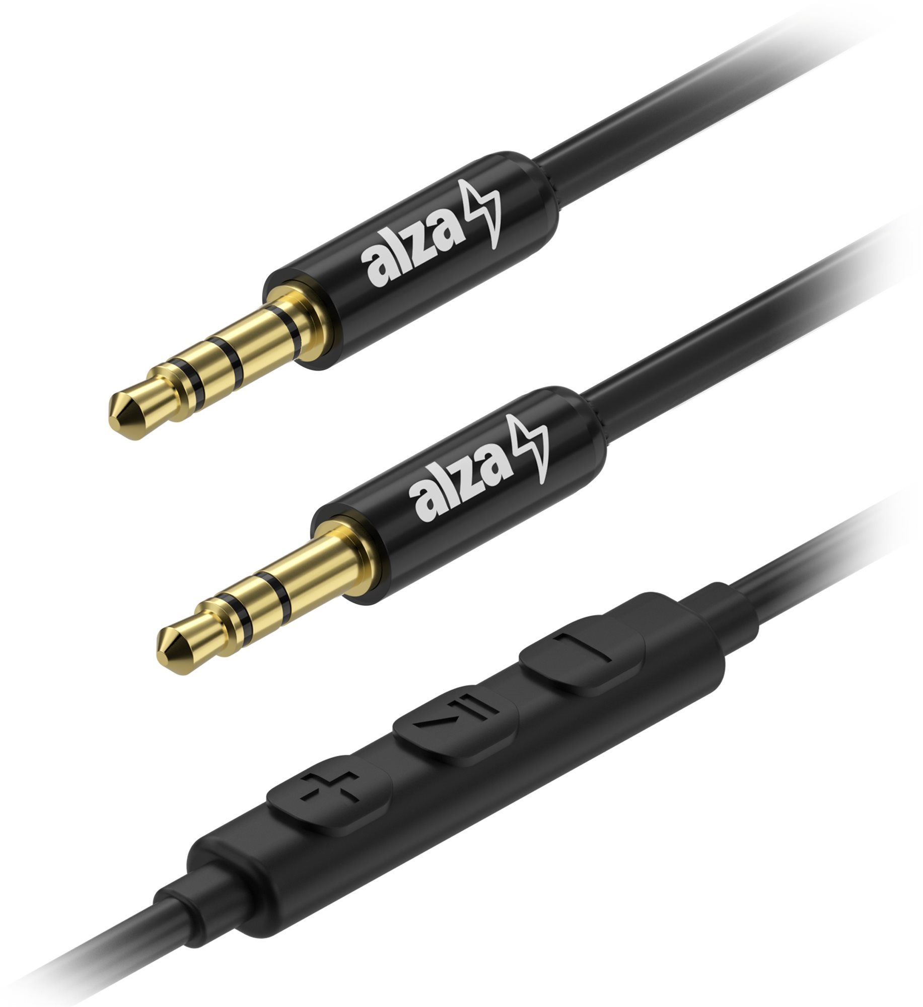 AlzaPower Alucore Audio 3,5 mm Jack 4P-TRRS (M) to 3,5 mm Jack (M) 0,5 m fekete