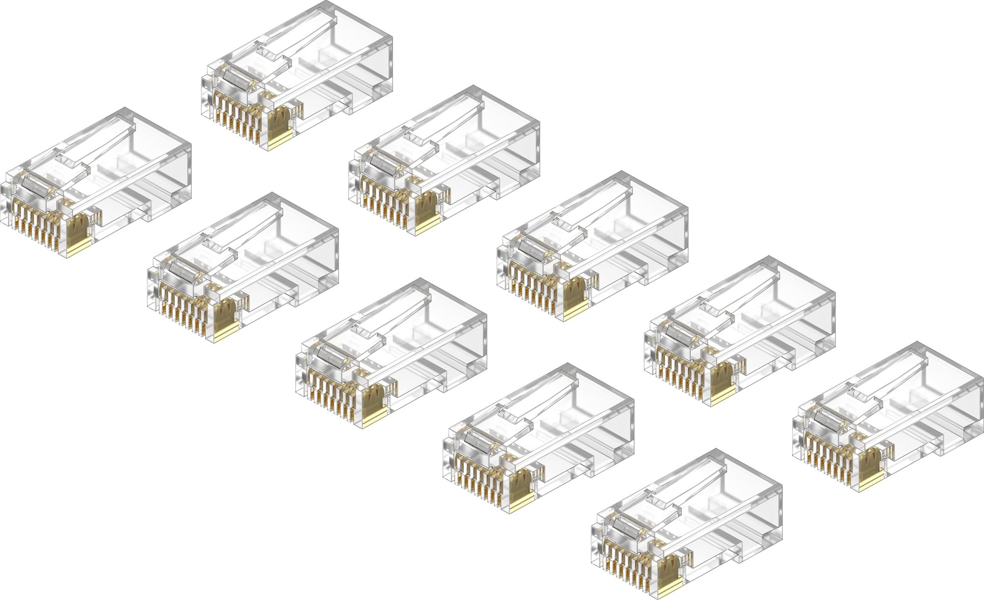 AlzaPower Patch CAT6 UTP RJ45 8p8c árnyékolatlan, 10 darabos vezetékre hajtva