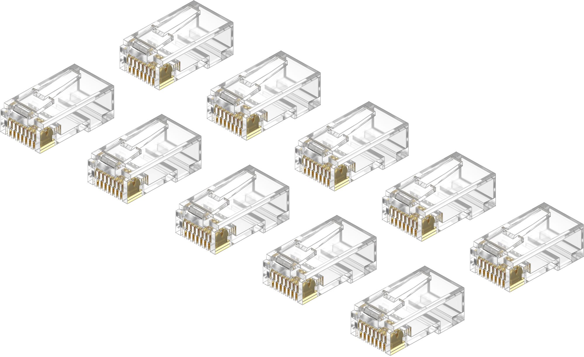 AlzaPower Patch CAT6 UTP RJ45 8p8c árnyékolatlan, hajtogatott, vezetékre, 10-es csomagban