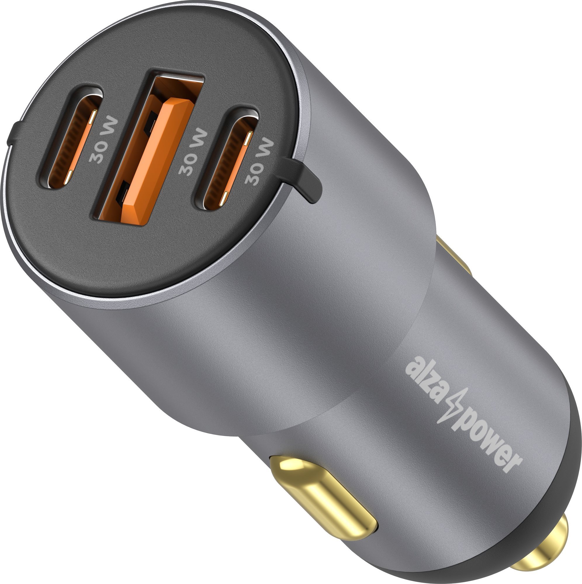 AlzaPower Car Charger P550 USB + USB-C Power Delivery szürke