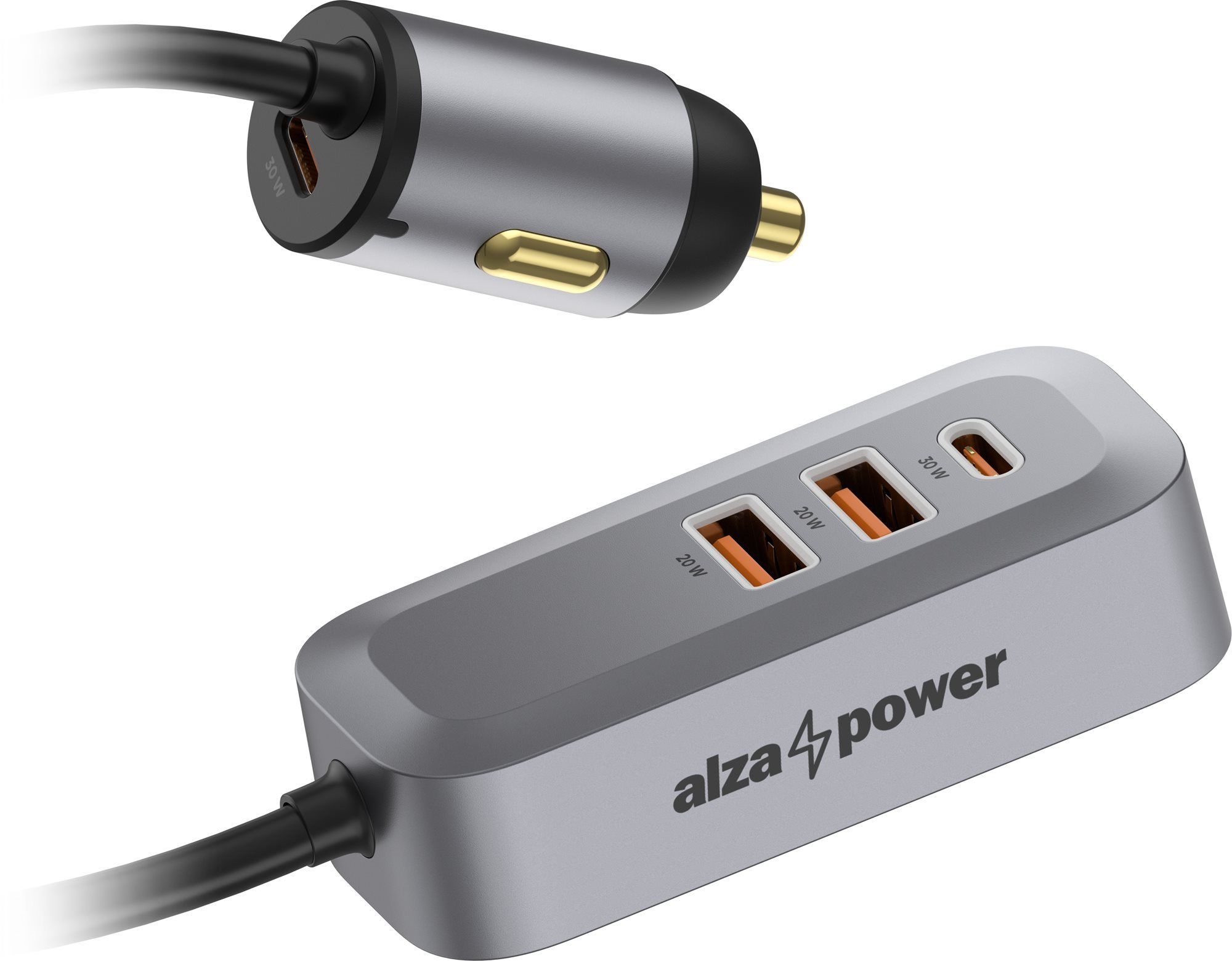 AlzaPower Car Charger X560 Multi Charge szürke