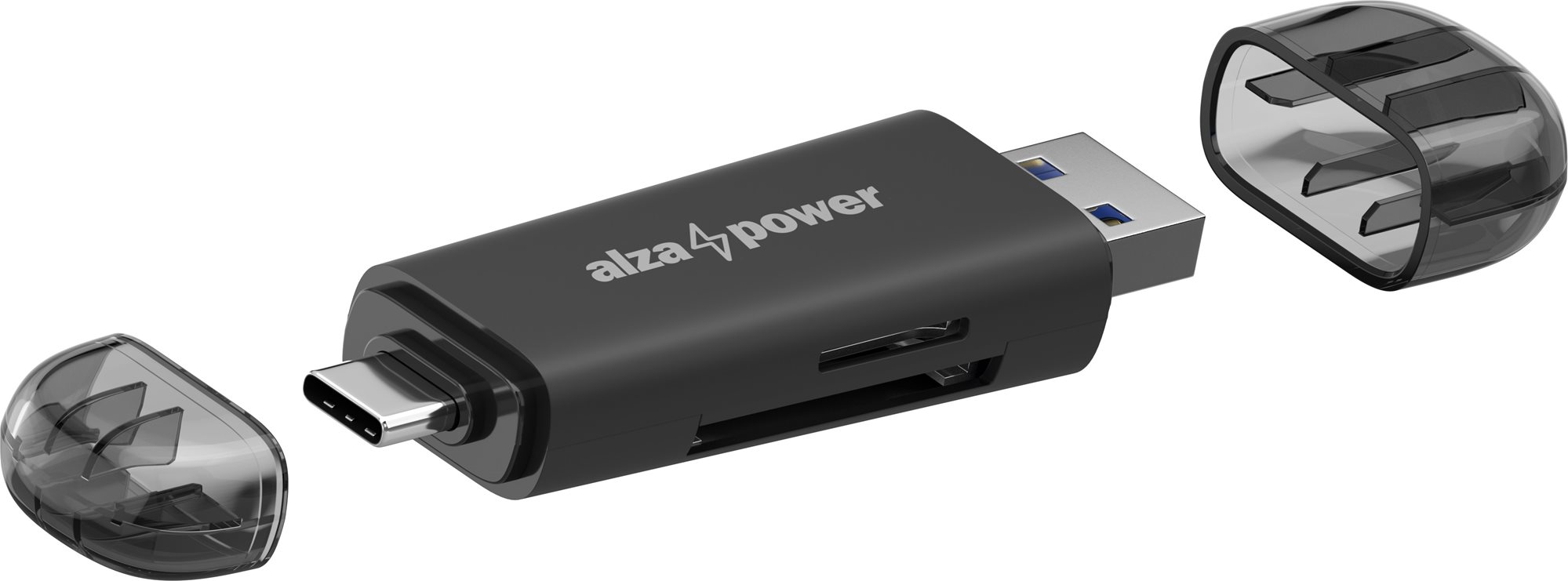 AlzaPower 2in1 Multi-function Memory Card Reader fekete