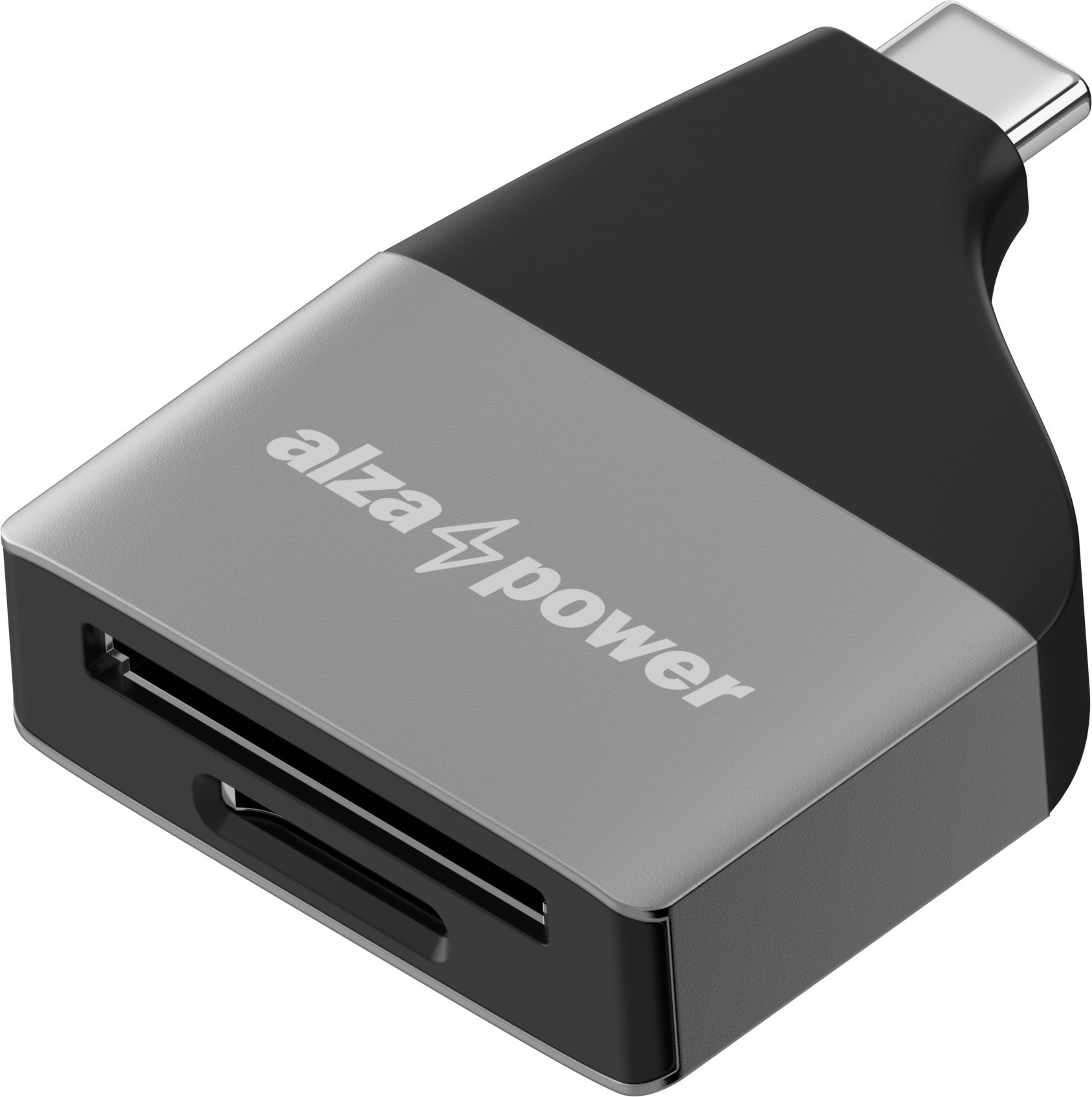 AlzaPower USB-C 3.0 Metal Memory Card Reader ezüst