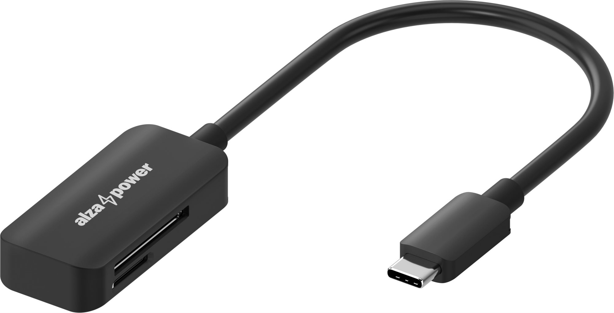 AlzaPower USB-C 3.0 Memory Card Reader, fekete
