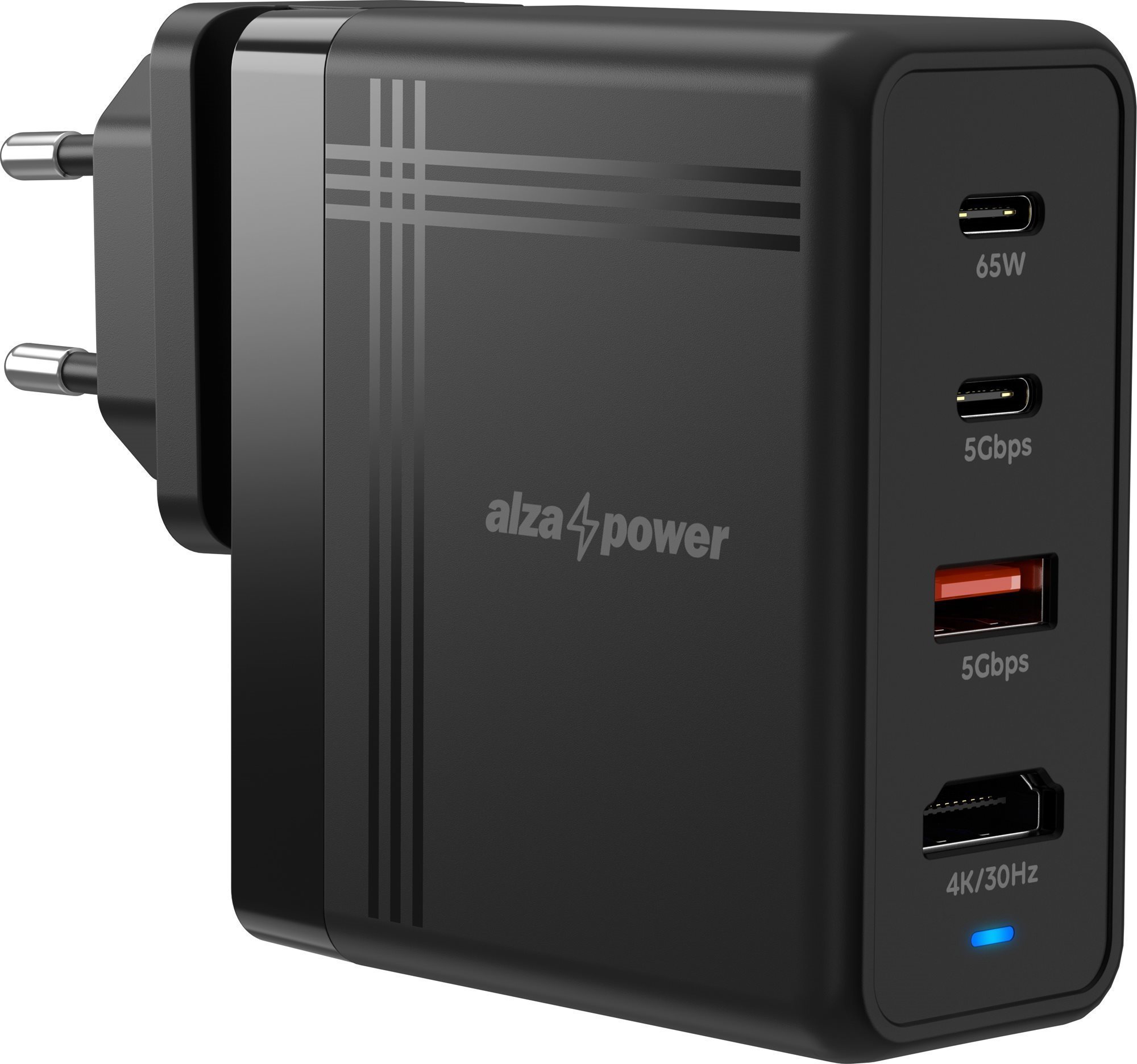 AlzaPower H100 Docking Station + PD Charge 74W fekete