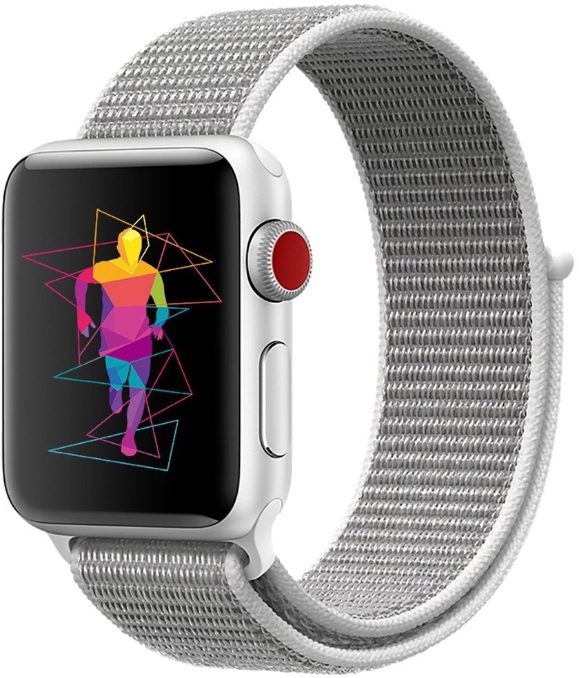Eternico Airy Apple Watch 38mm / 40mm / 41mm - Elephant Gray and White edge