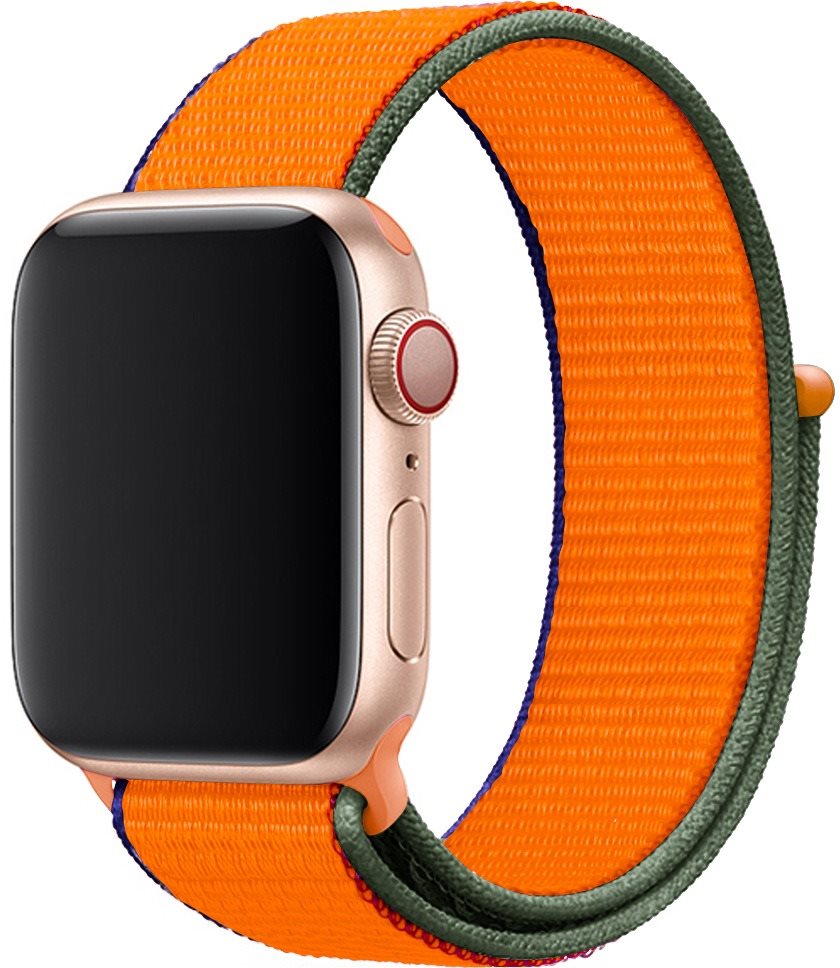 Eternico Airy Apple Watch 38mm / 40mm / 41mm - Coral Orange and Brown edge