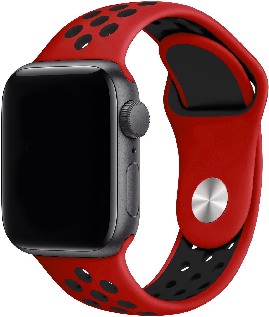 Eternico Sporty Apple Watch 38mm / 40mm / 41mm - Pure Black and Red