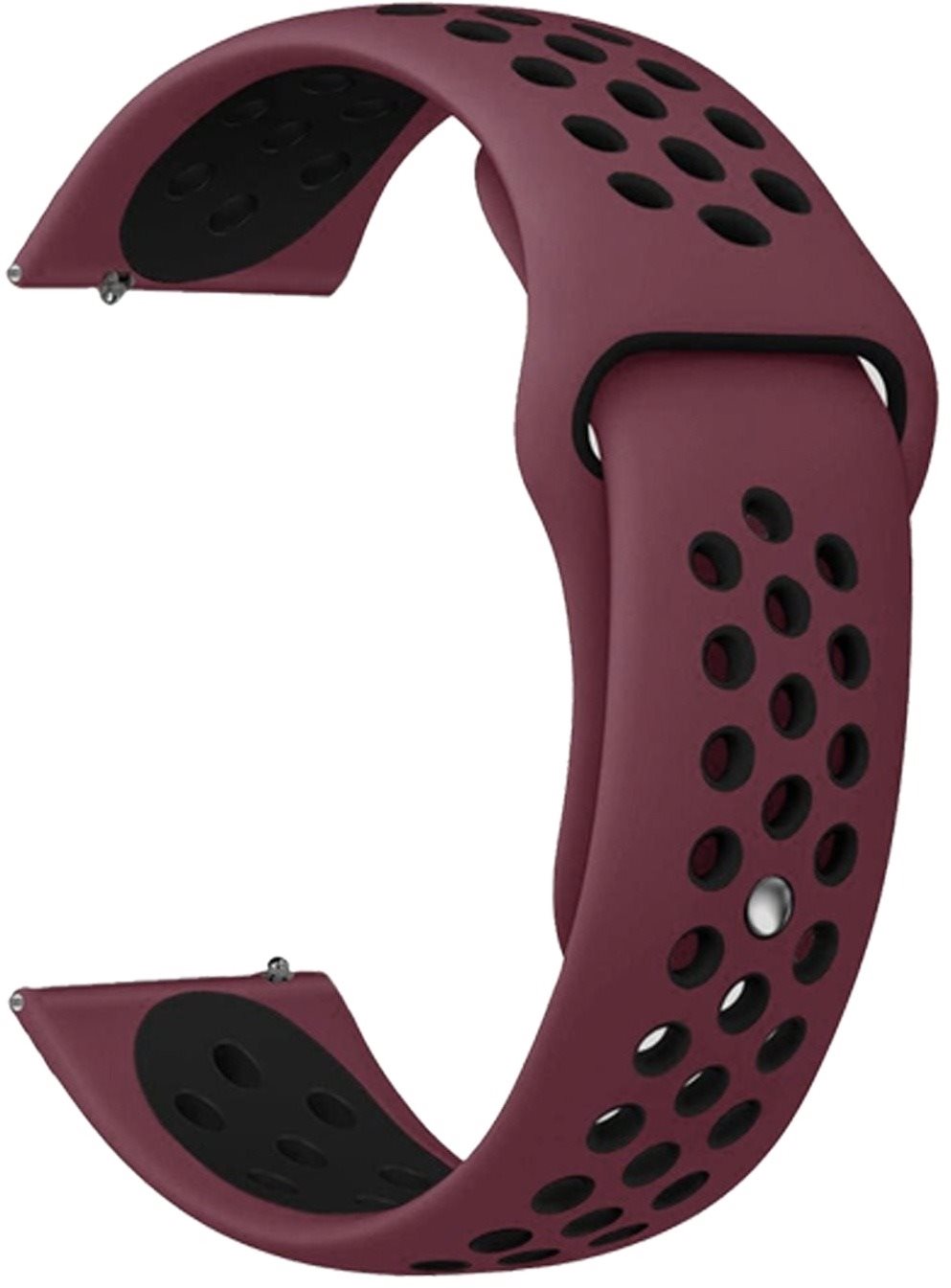 Eternico Sporty Universal Quick Release 20 mm - Solid Black and Bordo