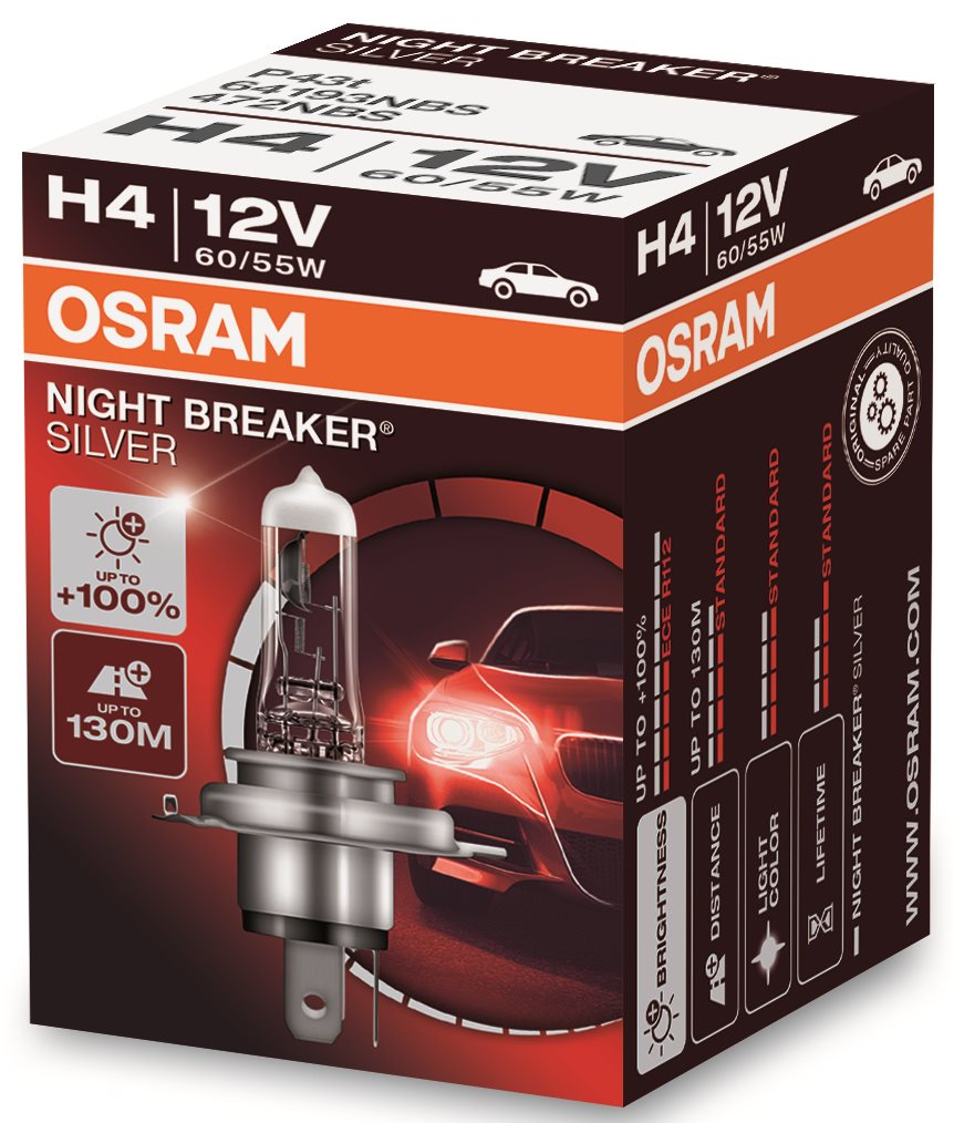 OSRAM H4 Night Breaker SILVER +100%