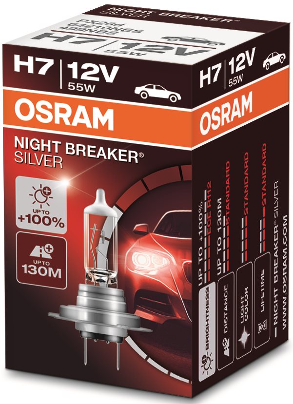 Autóizzó OSRAM H7 Night Breaker SILVER +100%