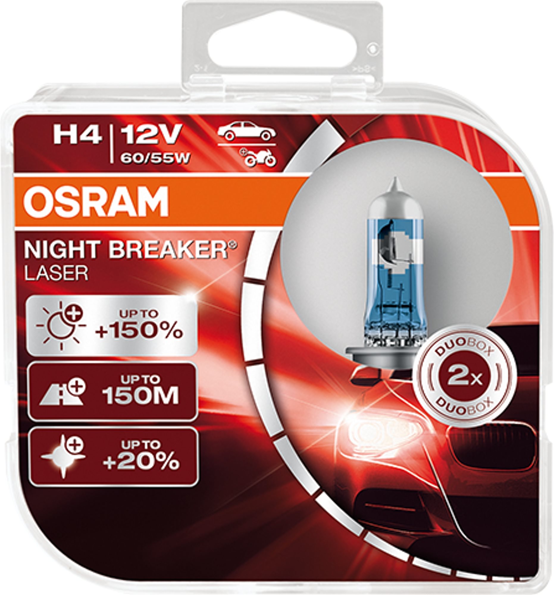 OSRAM H4 Night Breaker Laser Next Generation +150%, 2 db