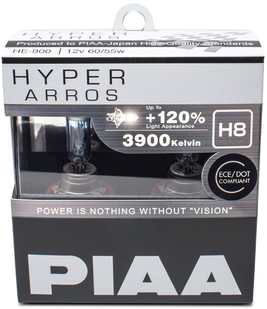 PIAA Hyper Arros 3900K H8 + 120% növelt fényerő, 2 db