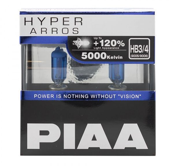 PIAA Hyper Arros 5000K HB3/HB4, +120% ragyogó fehér fény, 5000K színhőmérséklet, 2 db