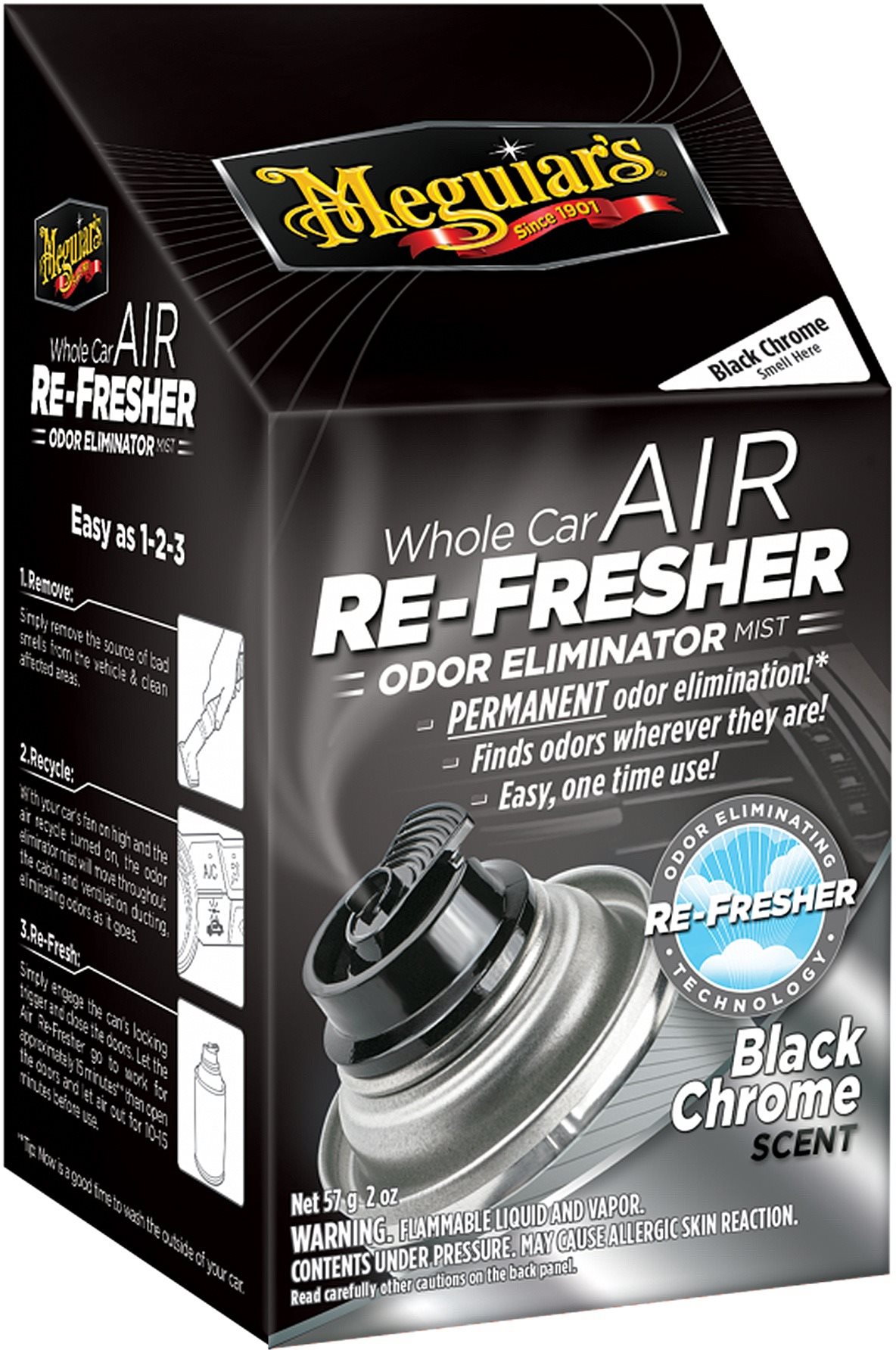 Meguiar's Air Re-Fresher Odor Eliminator - Black Chrome Scent 71g