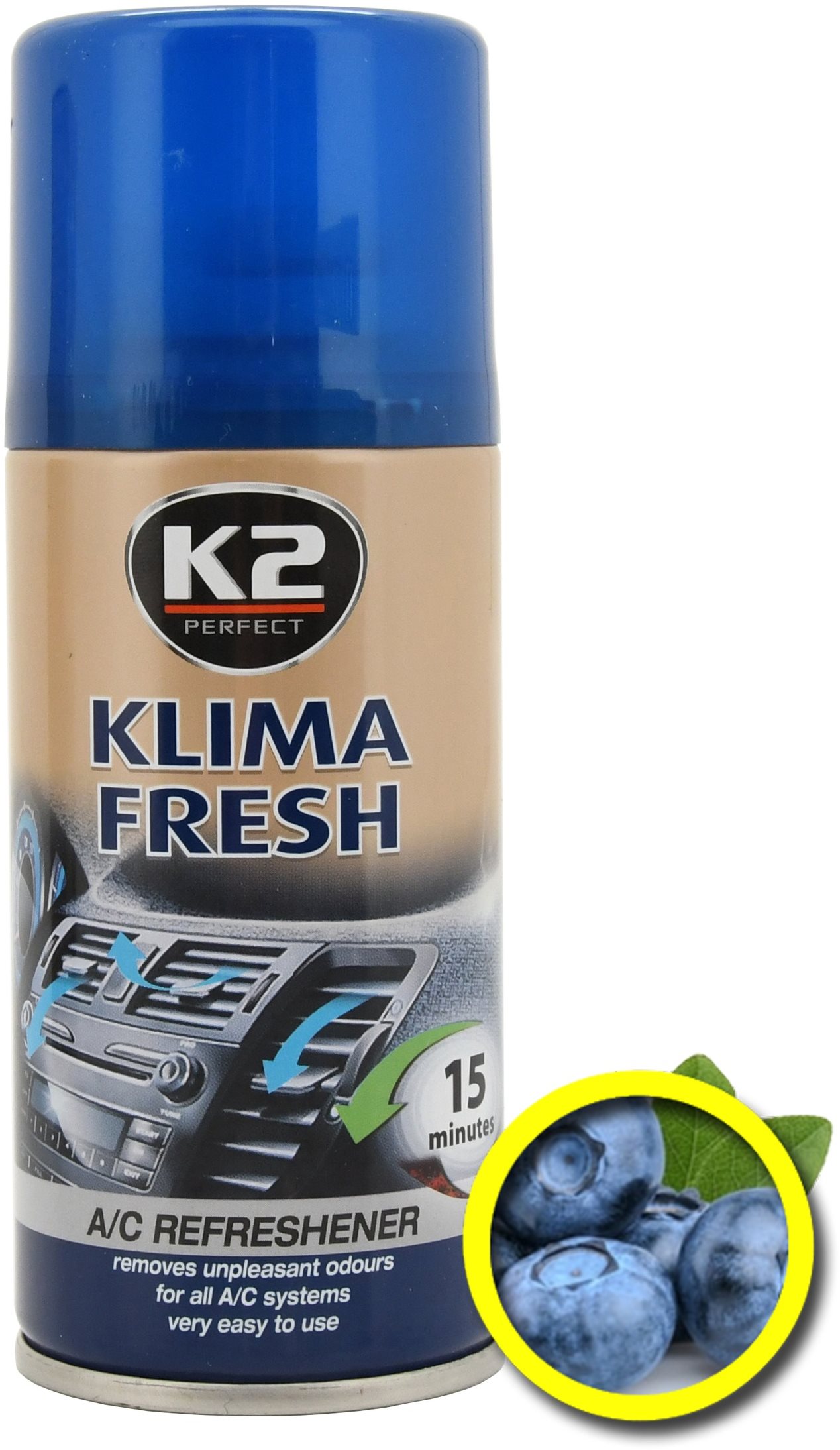 Klíma tisztító K2 KLIMA FRESH BLUEBERRY 150 ml