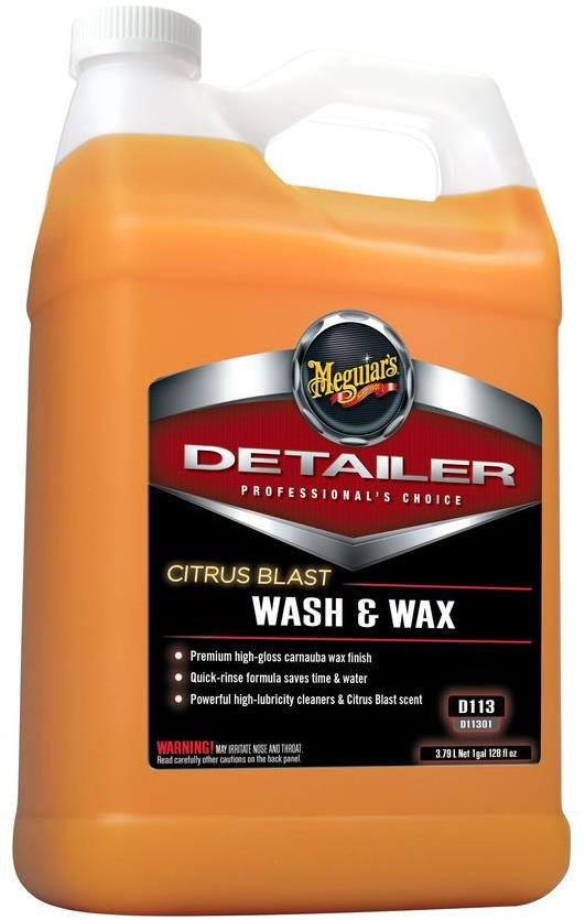 Meguiar's Citrus Blast Wash & Wax - špičkový profesionální autošampon s voskem a citrusovou vůní, 3,