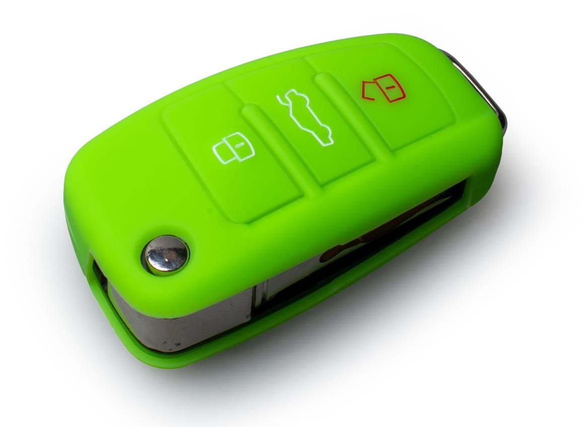 Ochranné silikonové pouzdro na klíč pro Audi s vystřelovacím klíčem, barva zelená
