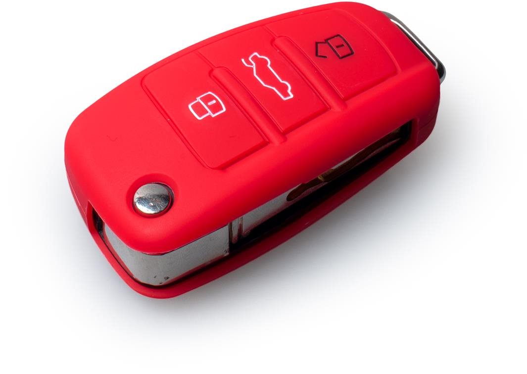 Szilikon kulcsvédő tok kiugrós Audi kulcsokhoz, piros