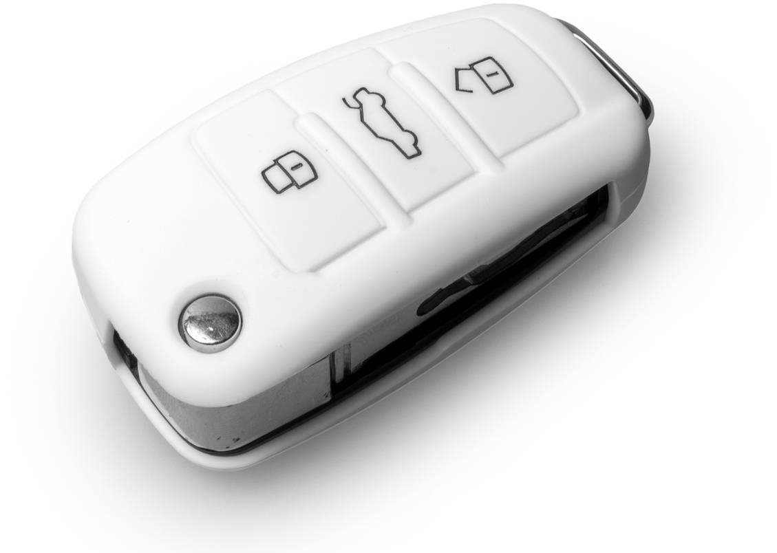 Ochranné silikonové pouzdro na klíč pro Audi s vystřelovacím klíčem, barva bílá
