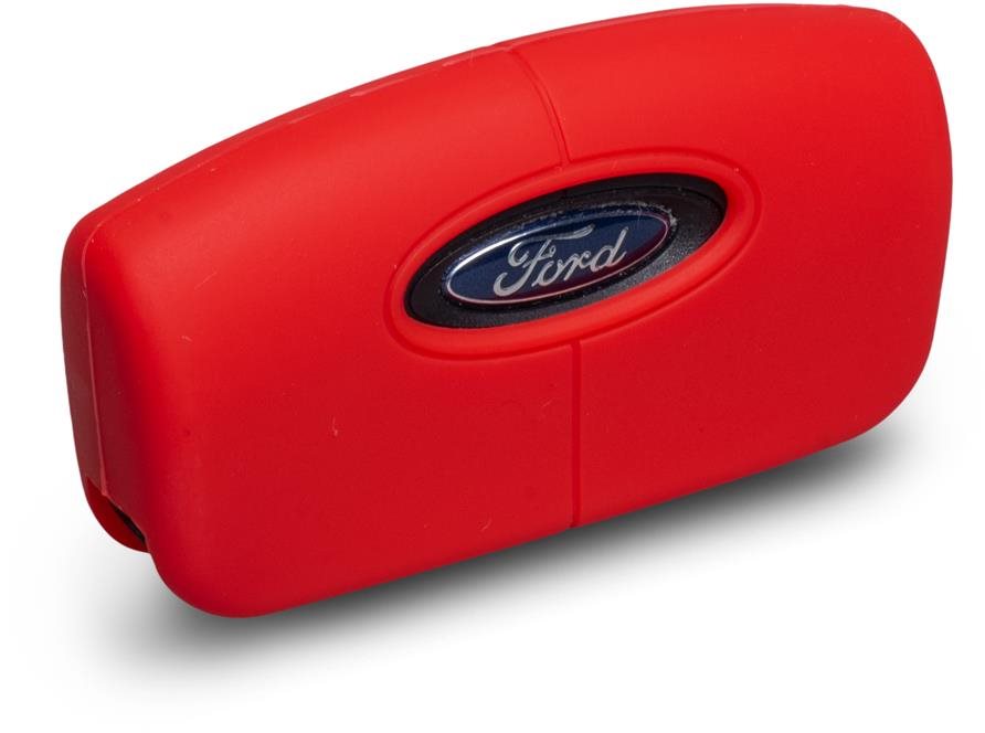 Ochranné silikonové pouzdro na klíč pro zahnutý klíč Ford, barva červená