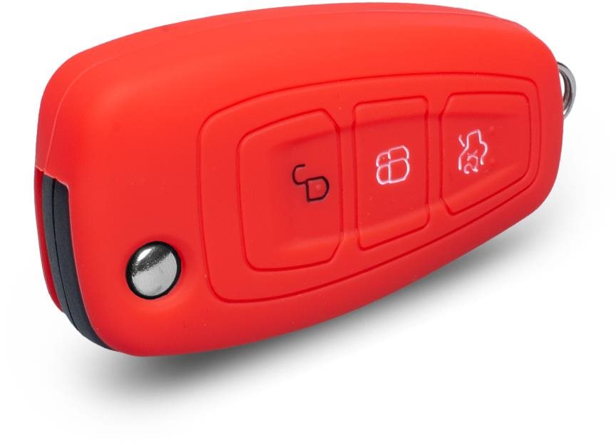 Ochranné silikonové pouzdro na klíč pro Ford s vystřelovacím klíčem, barva červená