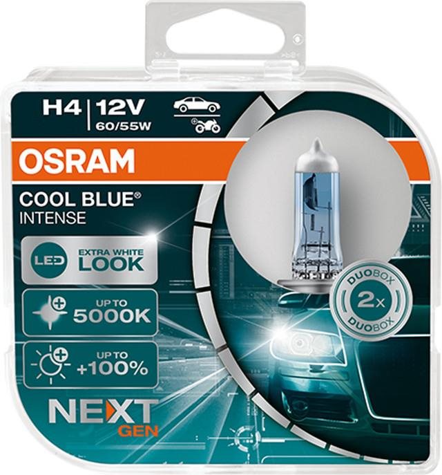OSRAM H4 Cool Blue Intense Next Generation, 12V, 60/55W, P43t, Duobox