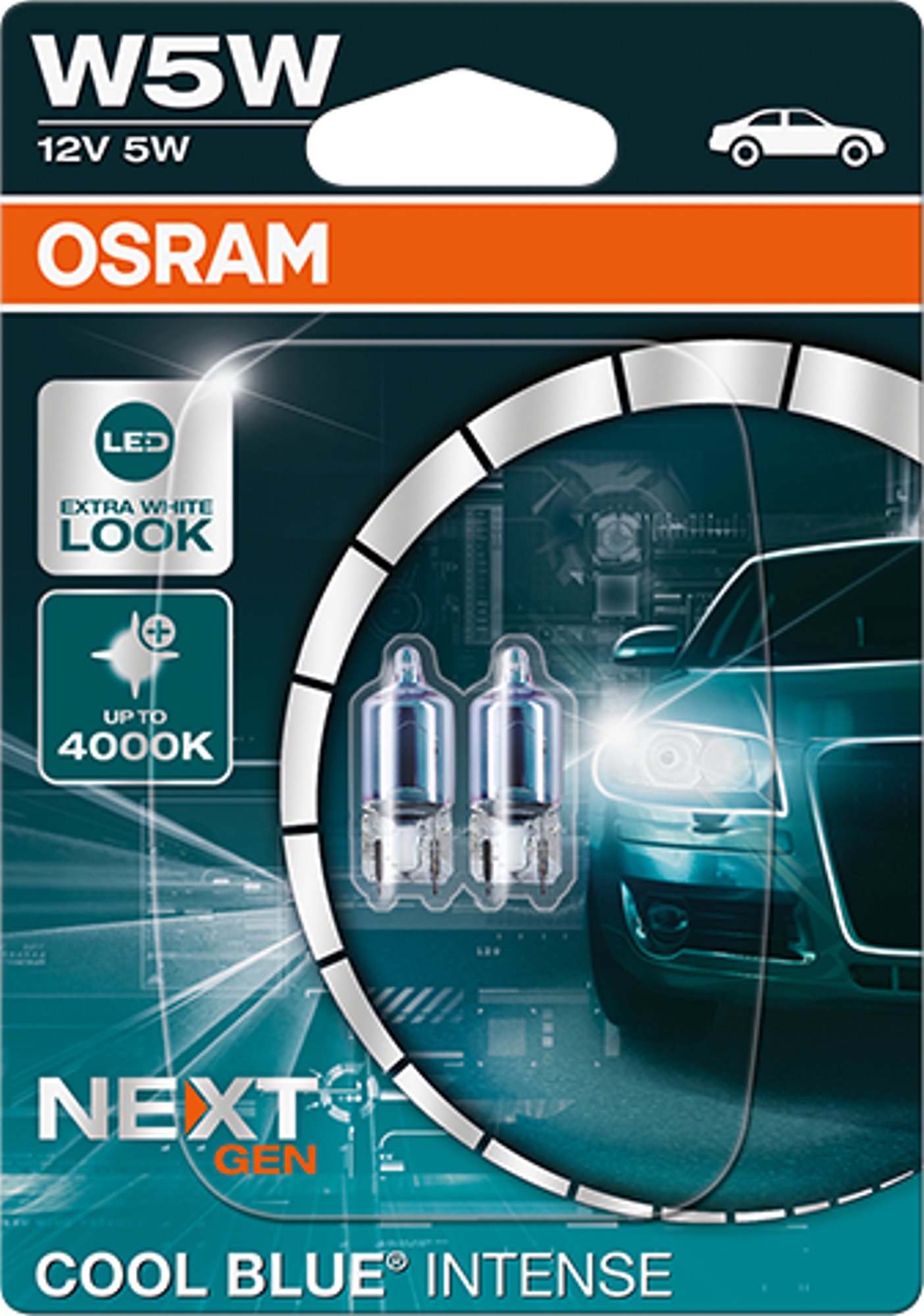 OSRAM W5W Cool Blue Intense Next Generation, 12V,5W,W2.1x9.5d Duo Blistr