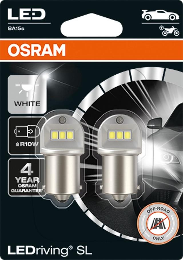 LED autó izzó OSRAMM LEDriving SL R10W, hideg fehér, 6000 K, két darab egy csomagban