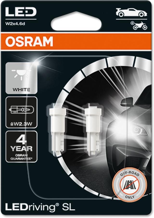 OSRAM LEDriving SL W2, 3W, hideg fehér, 6000 K, két darab a csomagban