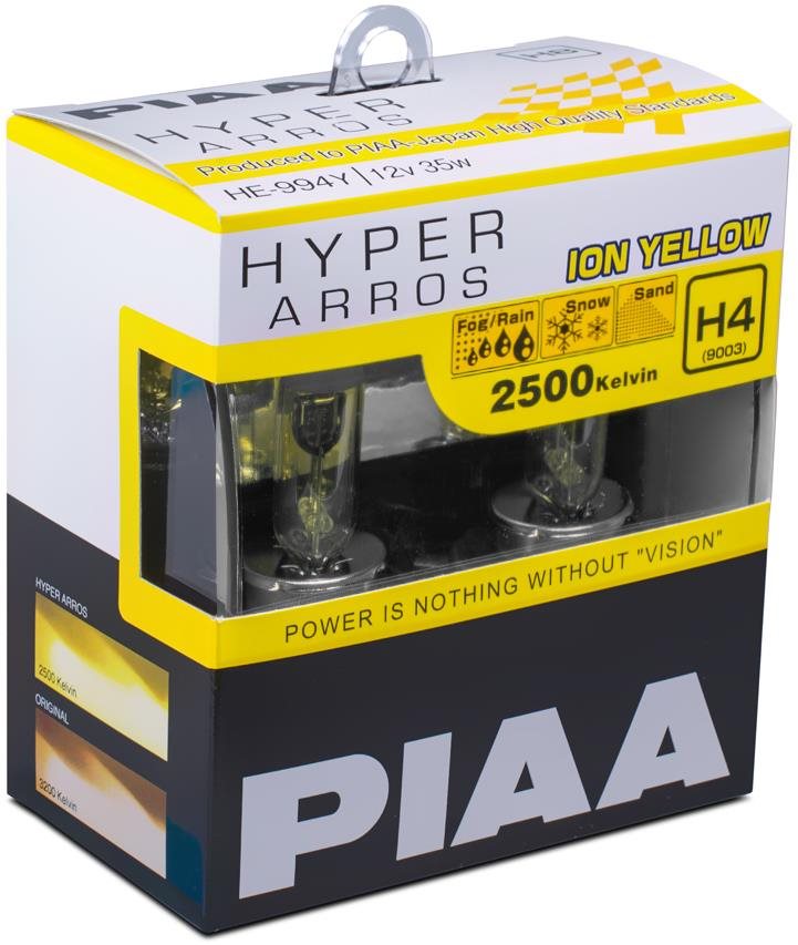 PIAA Hyper Arros Ion Yellow 2500K H4 - meleg sárga fény 2500K extrém körülmények közötti használatra