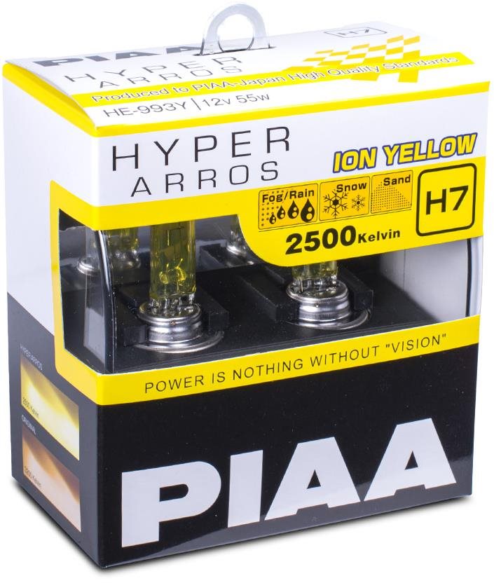PIAA Hyper Arros Ion Yellow 2500KK H7 - meleg sárga fény 2500K extrém körülmények közötti használatra