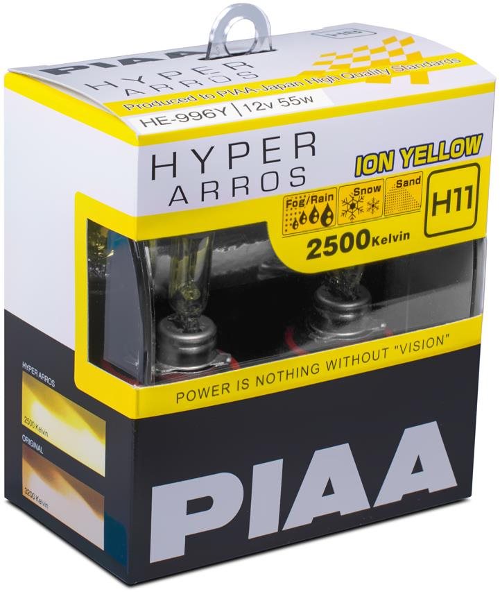 PIAA Hyper Arros Ion Yellow 2500KK H11 - meleg sárga fény 2500K extrém körülmények közötti használatra