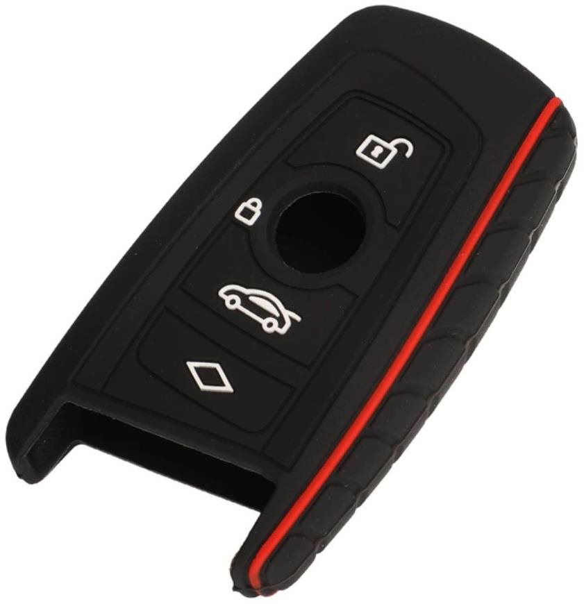 M-Style Piros-fekete szilikon kulcs tok BMW F10 F20 F30 Z4 X1 X3 X4 M1 M2 M3 1 2 3 5 7 4