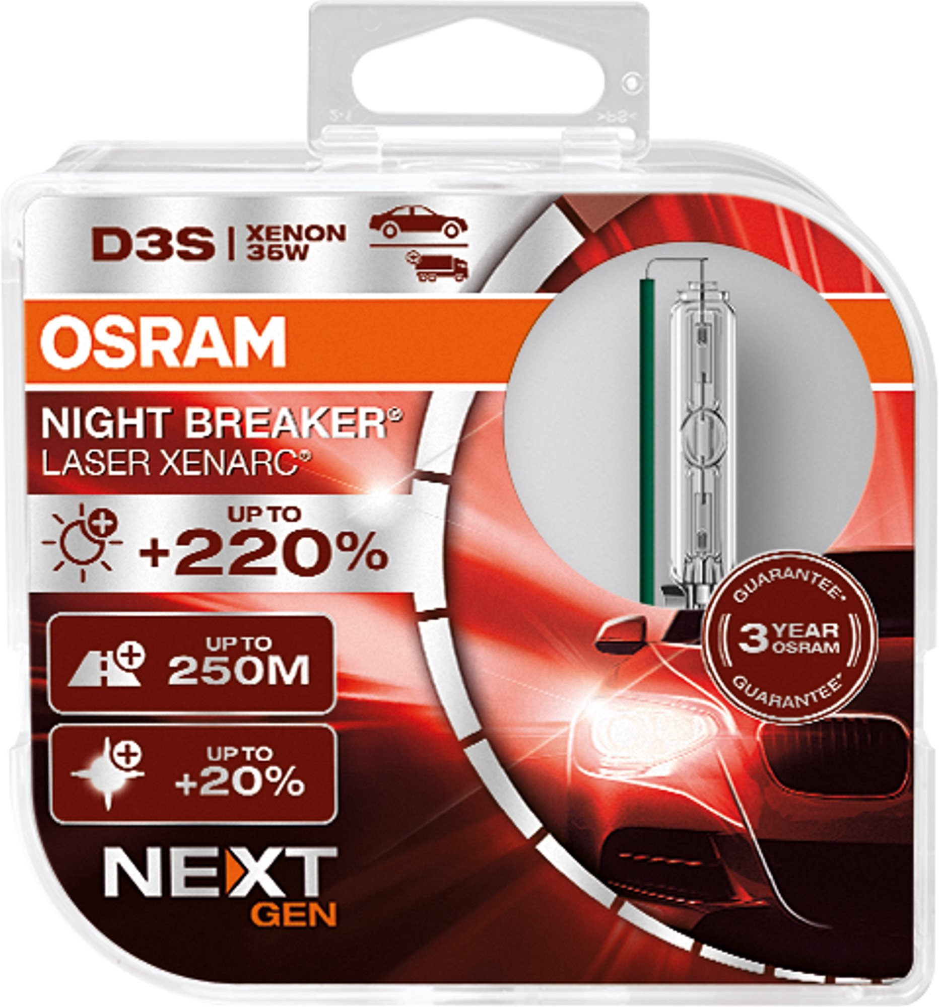 Osram Xenarc D3S Night Breaker Laser Next. gen+220% Duo Box
