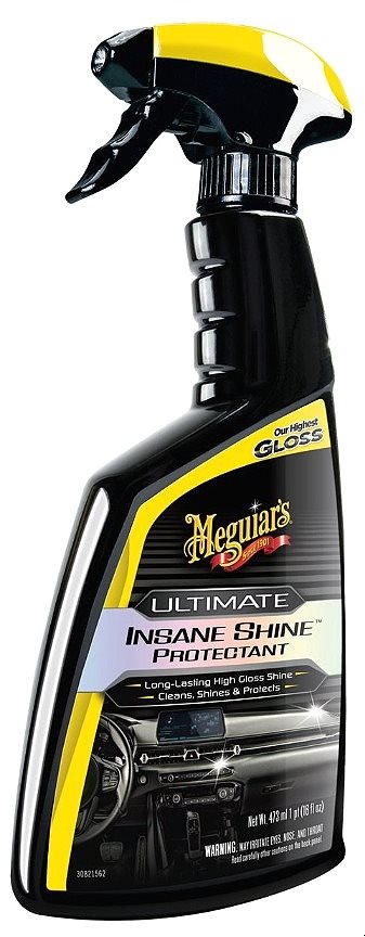 Meguiar's Ultimate Insane Shine Protectant - védelem és csillogás műanyaghoz, vinilhez és gumihoz, nagyfokú fényesség, 473 ml