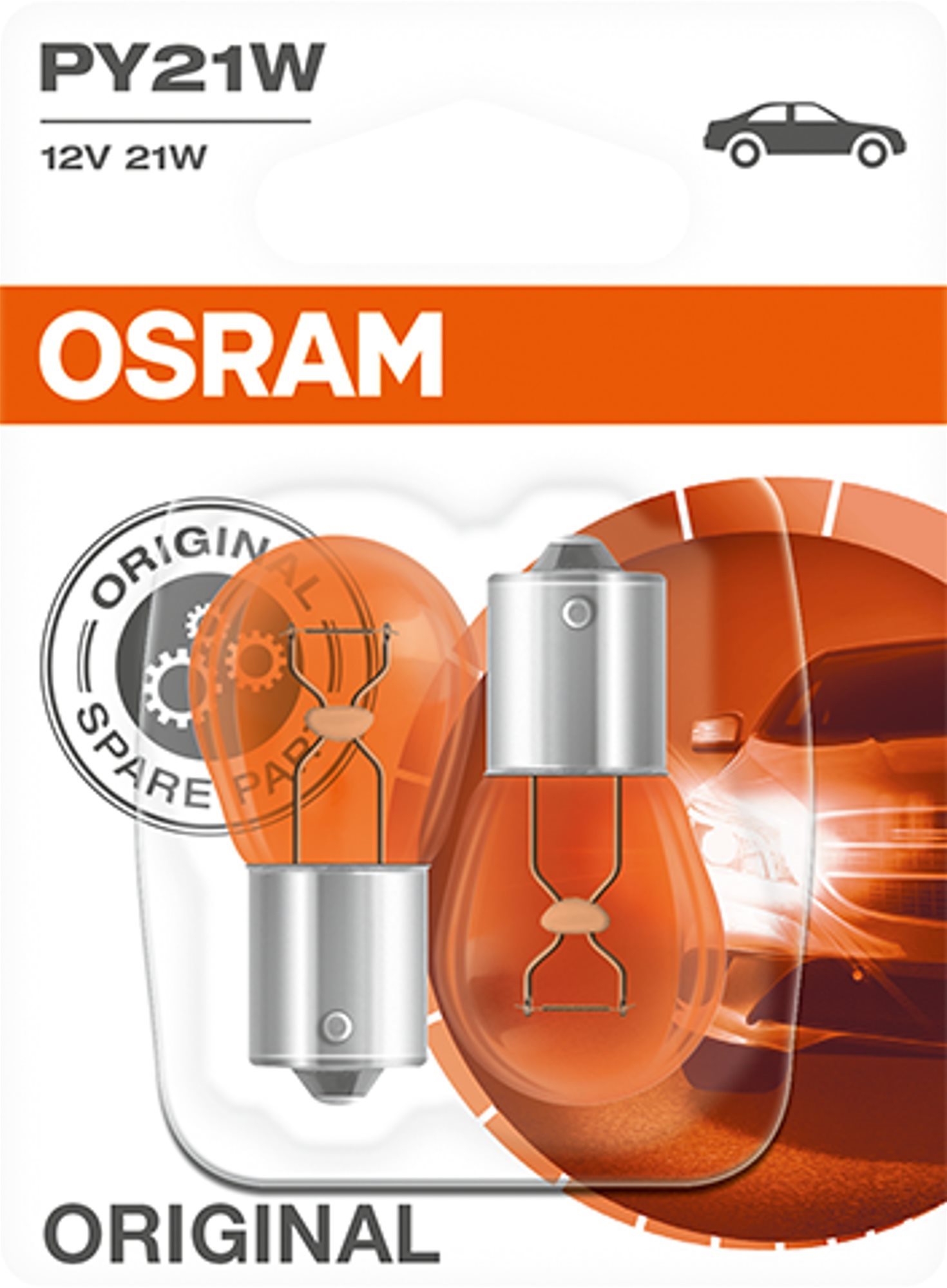 Osram Original PY21W,12 V, 21 W, BAU15s, 2 db, narancsszín