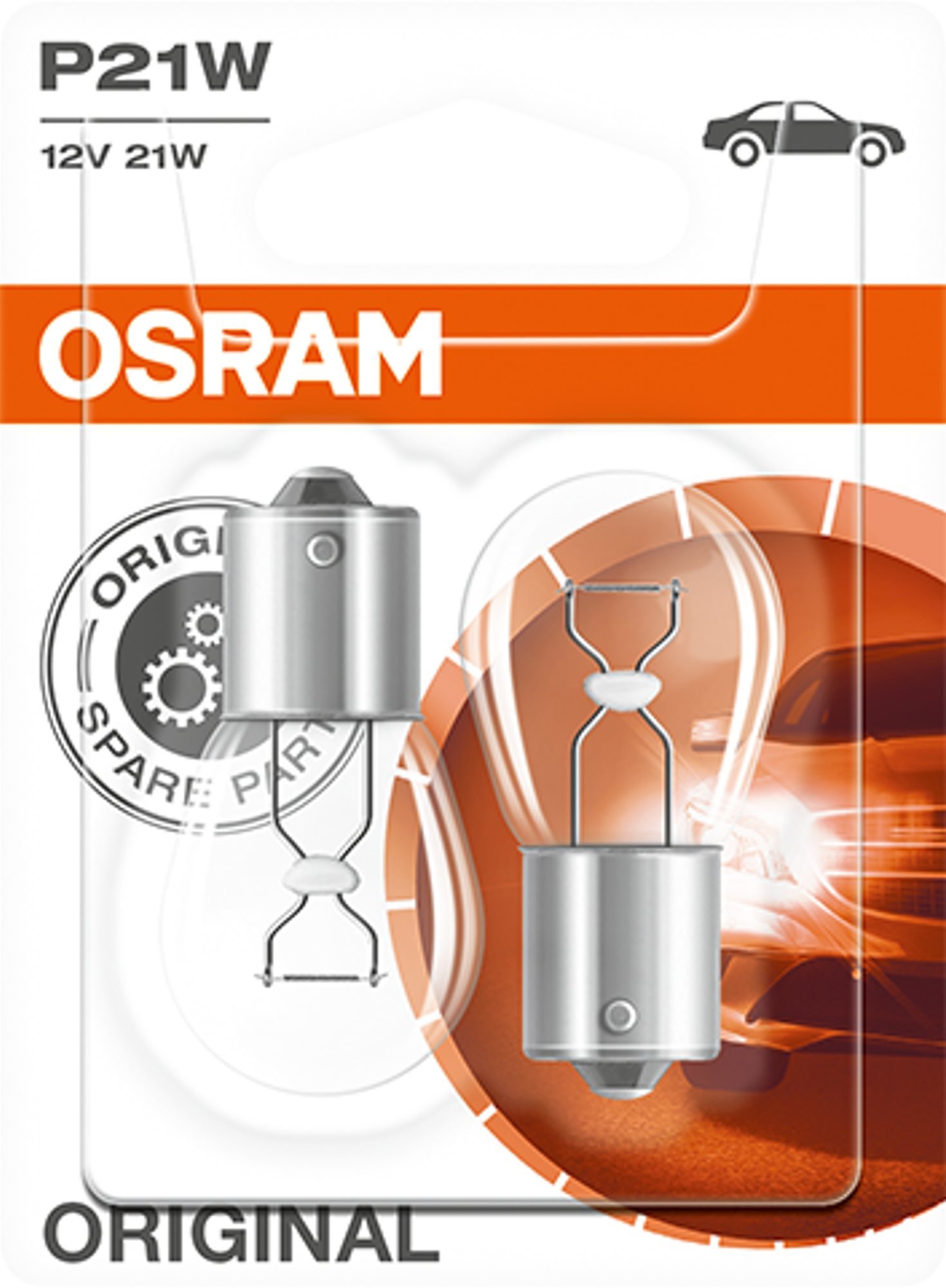 Osram Original P21W, 12 V, 21 W, BA15s, 2 db