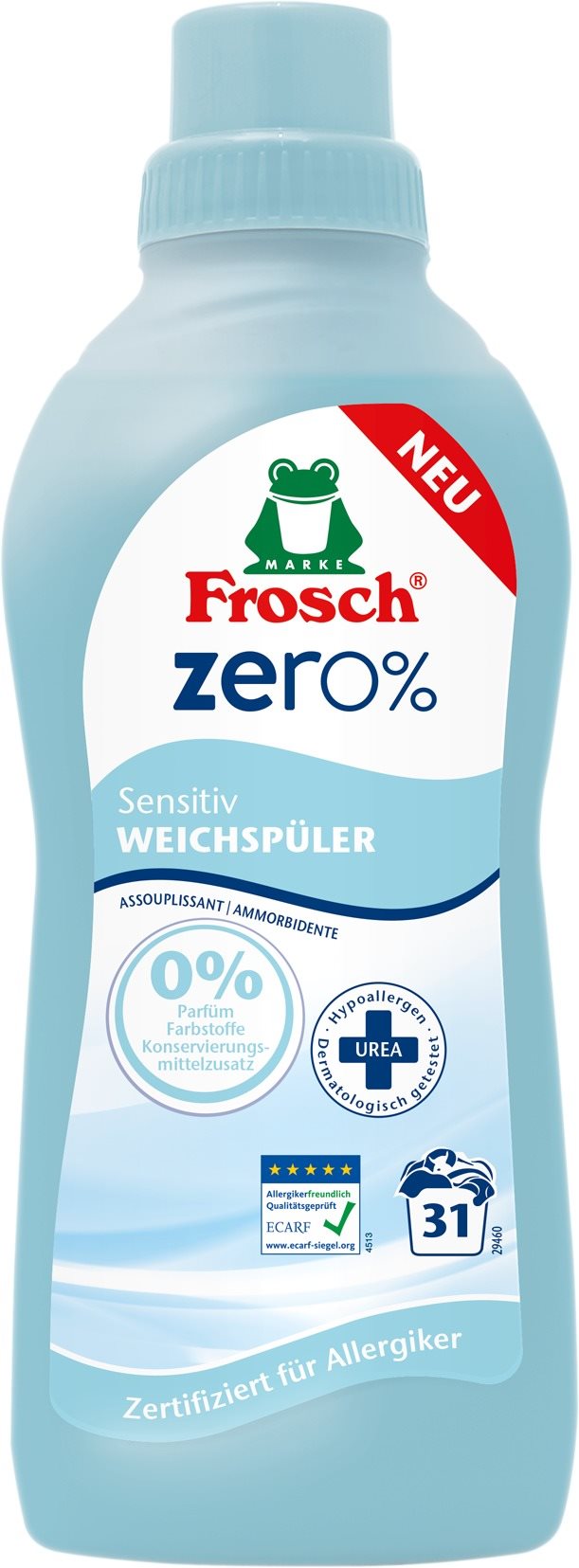 FROSCH ZERO% környezetbarát öblítő érzékeny bőrre (31 mosás)