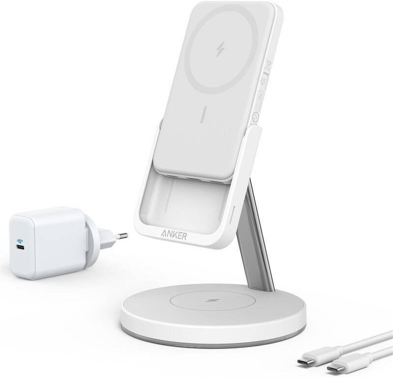 Anker PowerWave Mag-Go 2-in-1 Stand 5K White