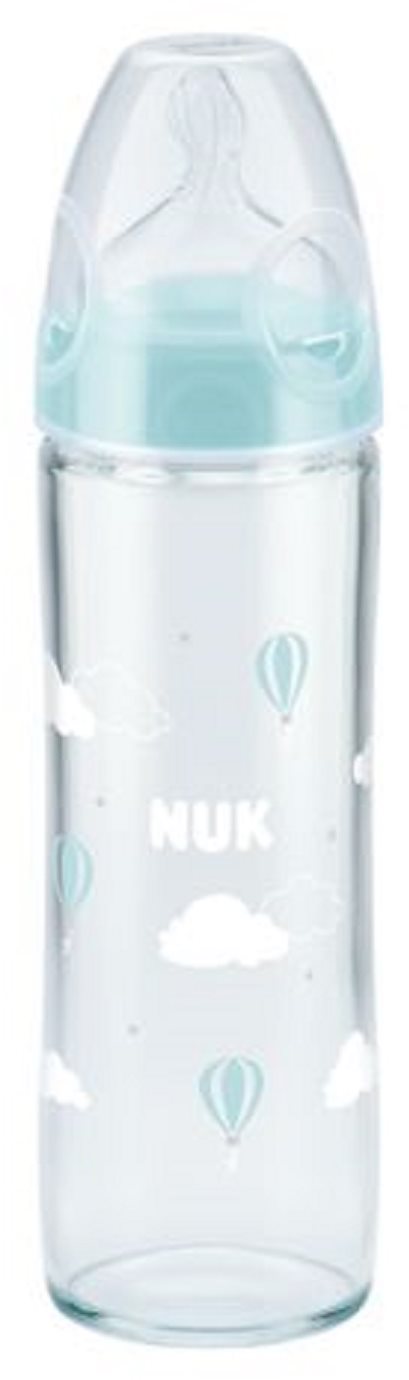 NUK Cumisüveg Love, 240 ml - üveg, kék lufi
