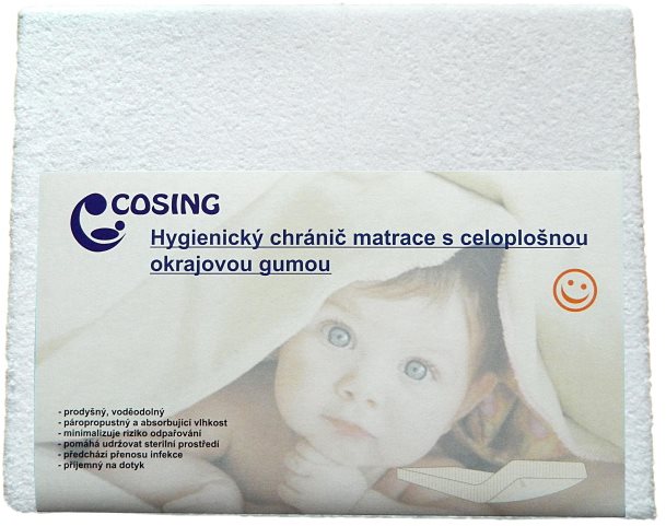 COSING Higiénikus matracvédő membránnal 120 × 60 cm - fehér