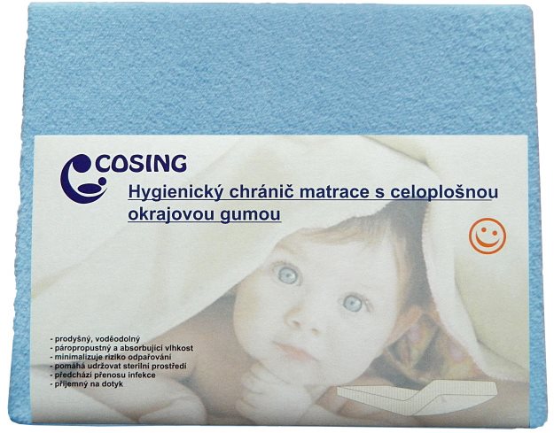 COSING Higiéniai védőhuzat membránnal 120 × 60 cm - kék