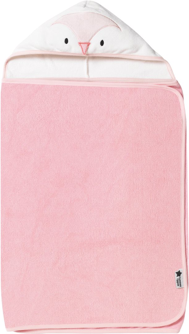 Gyerek fürdőlepedő Tommee Tippee Hug ‘n’ Dry kapucnis fürdőlepedő 6–48 m Penny Pink